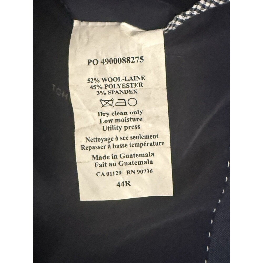Tommy Hilfiger Navy Wool Blend Blazer 44R Stretch Suit Jacket Men EUC Preppy - Picture 12 of 16